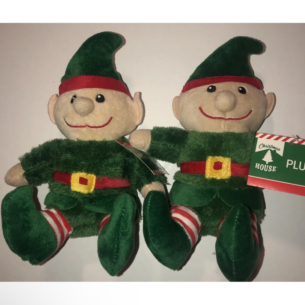 New Greenbrier Plush 7” Elf Doll Christmas Lot Of 2